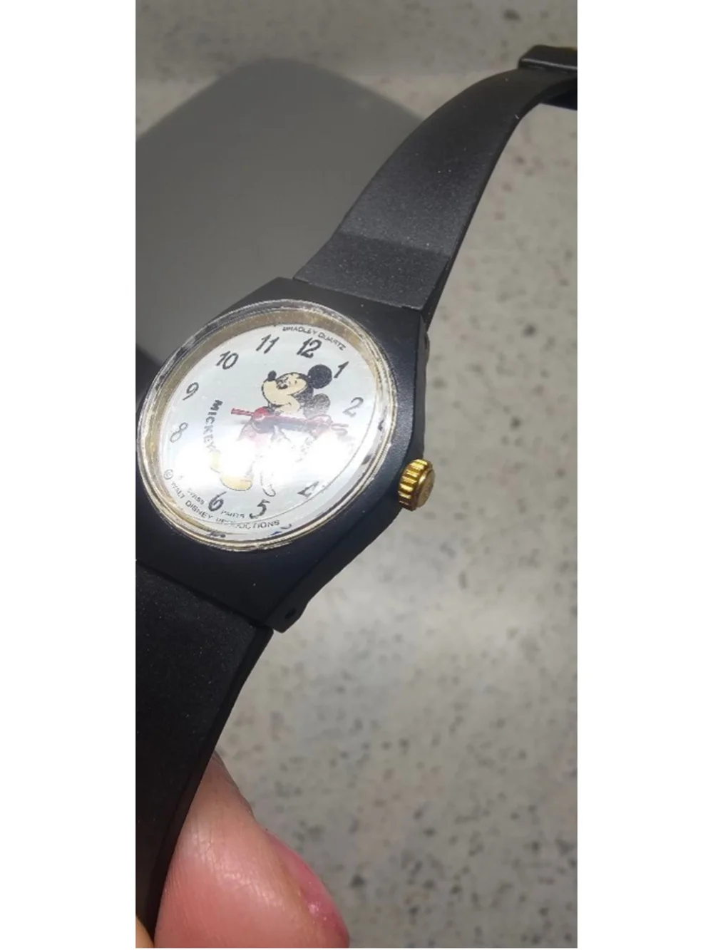 Unisex Bradley Time Division Mickey Mouse Watch Black/White